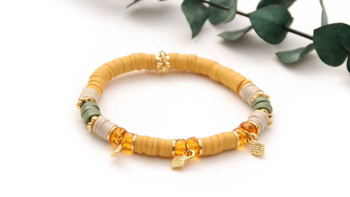 Pulseras Heishi con cuentas de piedras preciosas Ágatas de la India : Paso 4