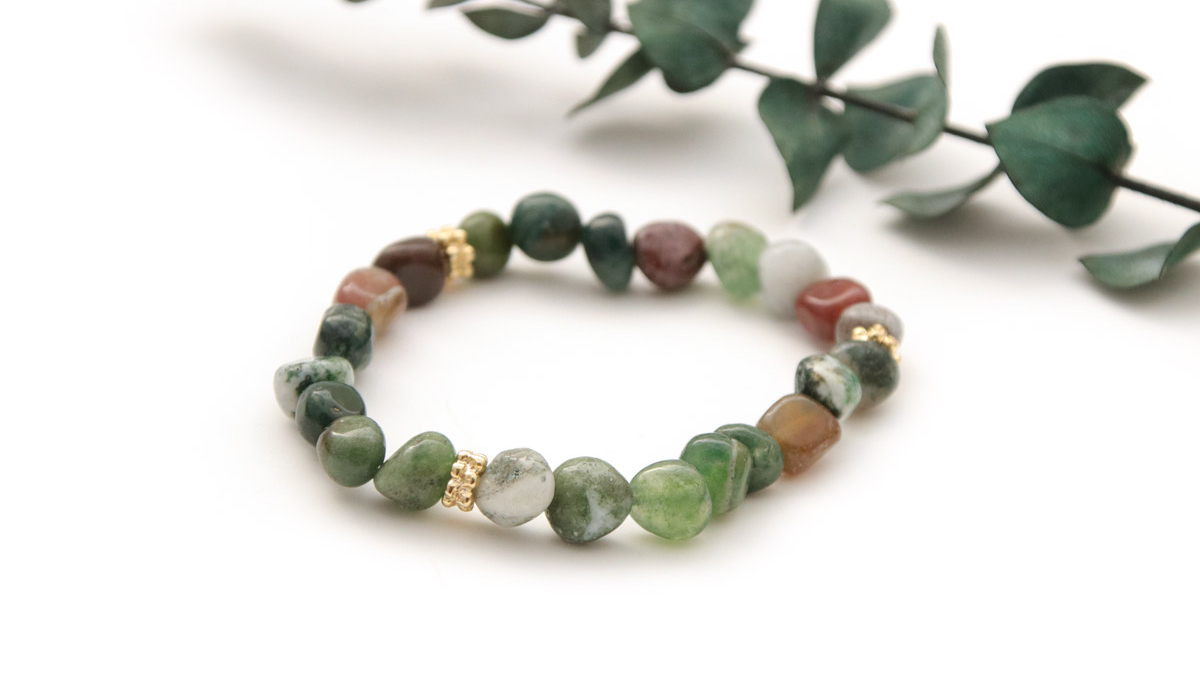 Pulseras Heishi con cuentas de piedras preciosas Ágatas de la India : Paso 5