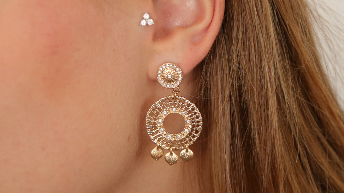 Esquema Tutorial de pendientes de oro fáciles de hacer