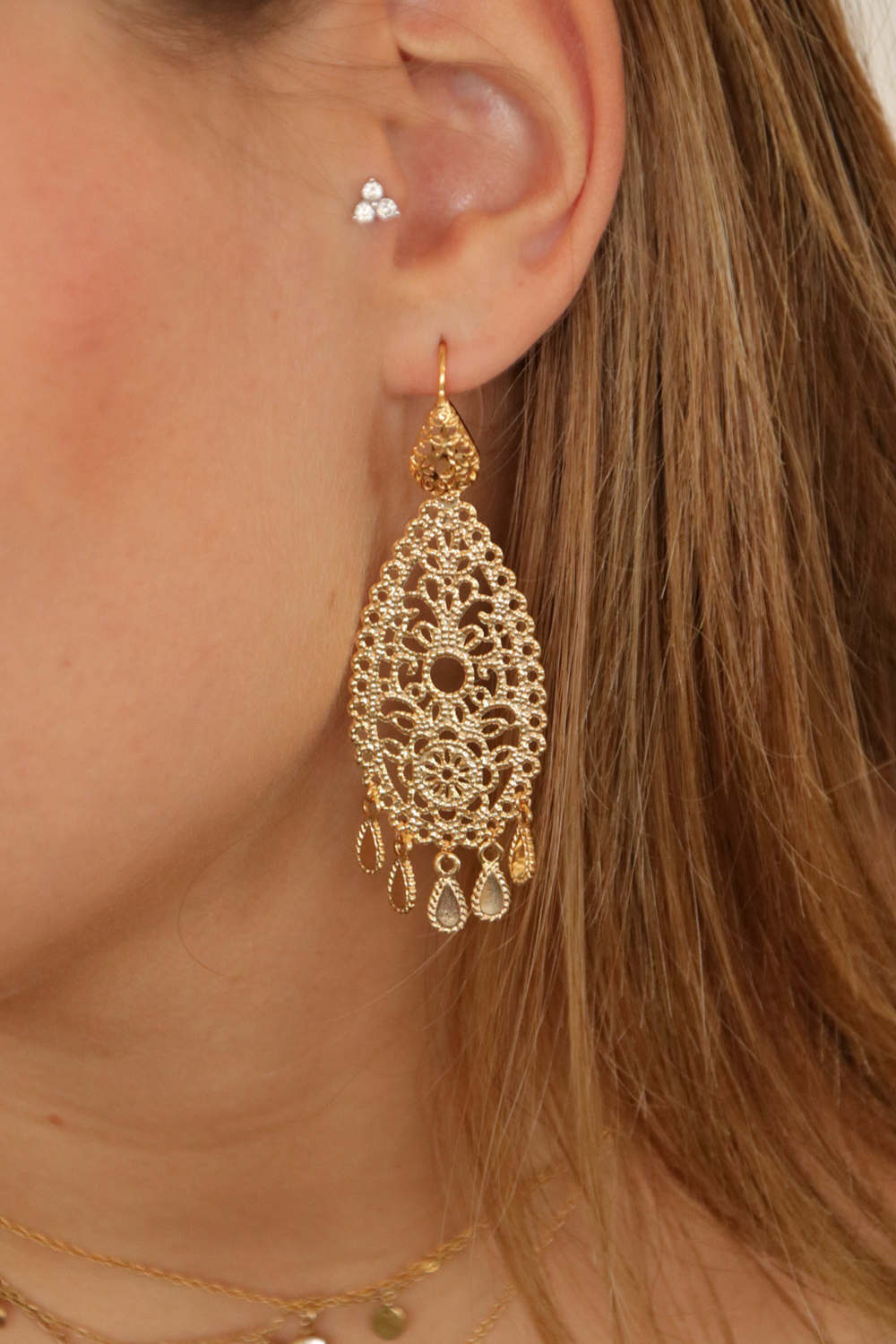 Esquema Tutorial de pendientes de oro fáciles de hacer