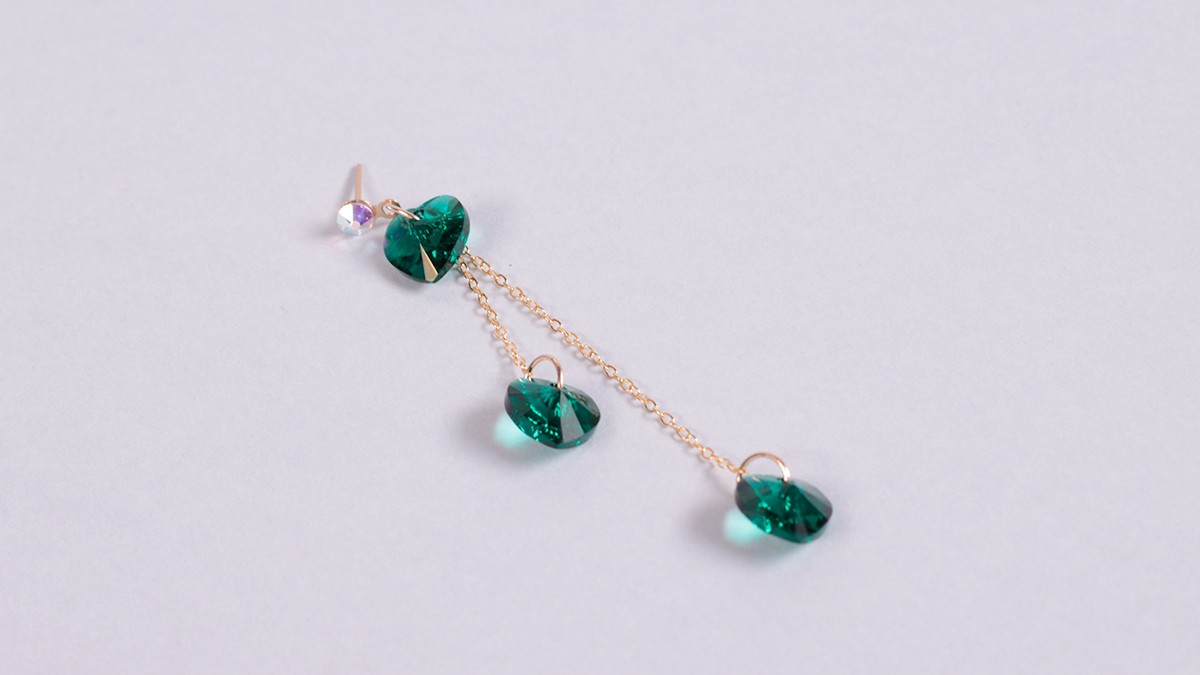 Tuto Pendientes de cadena de oro con corazones PureCrystal : Paso 4