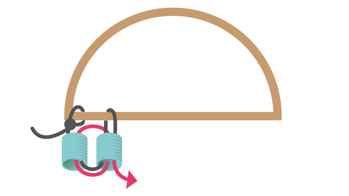 Pendientes de perlas de Miyuki Medias conchas y flecos de cuentas : Paso 2