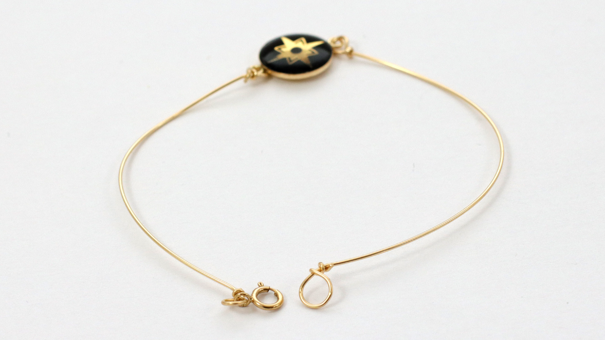 Pulsera Tuto Gold Filled de resina negra opaca : Paso 7