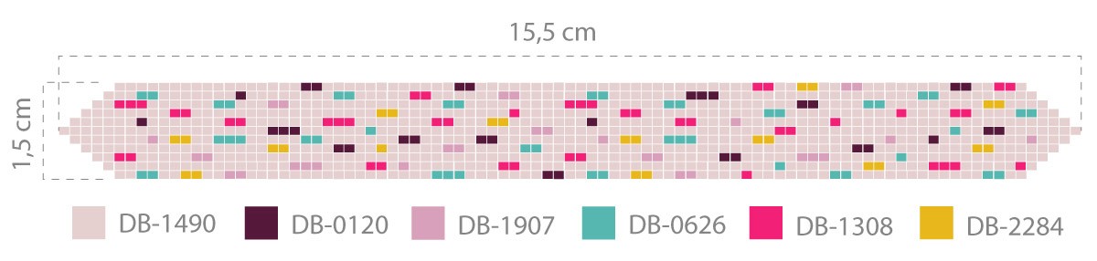 Esquema Pulsera Miyuki Loom con borde de cordón de cuero