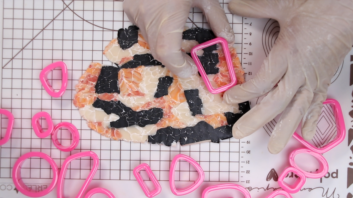 Pendientes de arcilla polimérica efecto mármol : Paso 8