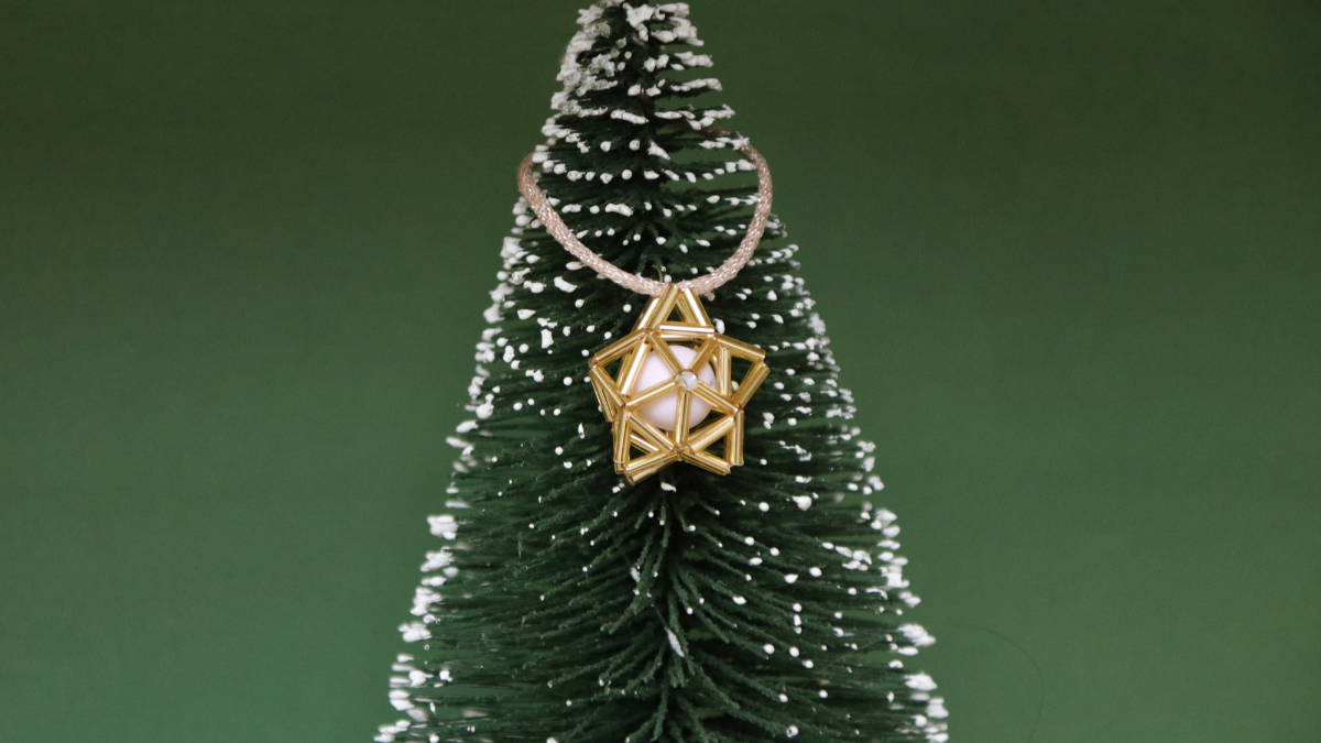 Miyuki Bugles 3D bead star himmeli style Miyuki Bugles 3D bead star himmeli style