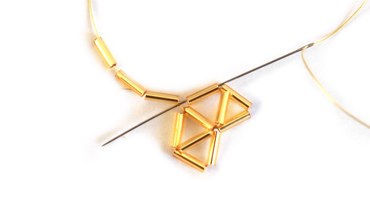 Miyuki Bugles 3D bead star himmeli style : Paso 5 Miyuki Bugles 3D bead star himmeli style : Paso 5