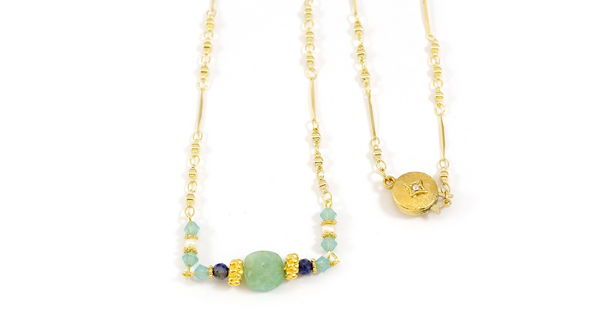 Tutorial de collar de perlas de agua dulce y piedras preciosas : Paso 6