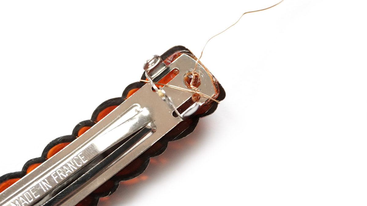 DIY Pasador de escamas de tortuga con cuentas de perlas : Paso 1 DIY Pasador de escamas de tortuga con cuentas de perlas : Paso 1