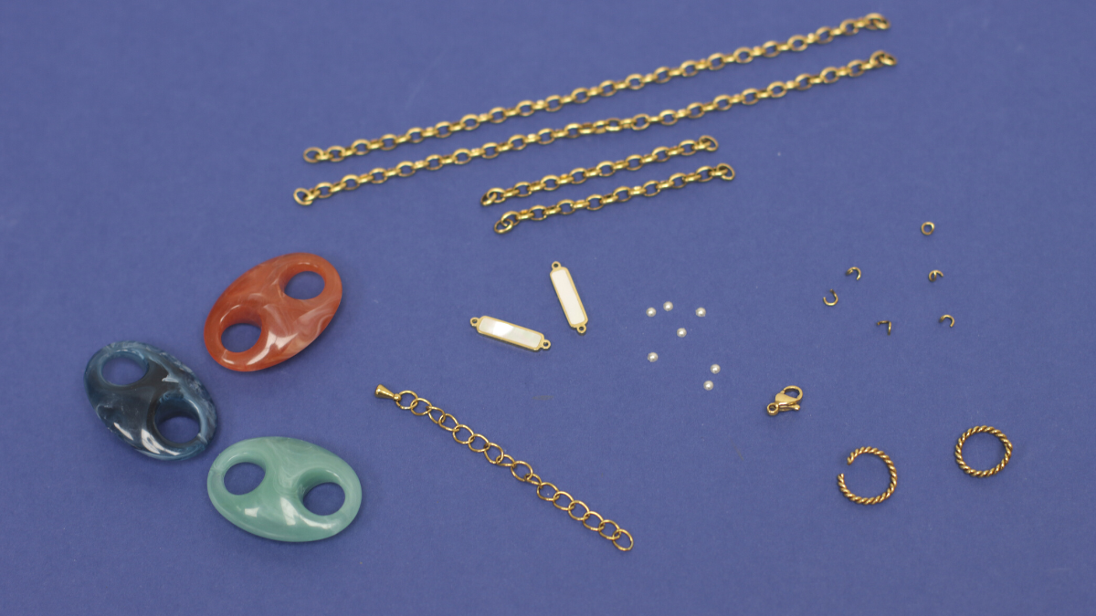 DIY Collar de acero inoxidable con eslabón de grano de café e inserción de nácar : Paso 1