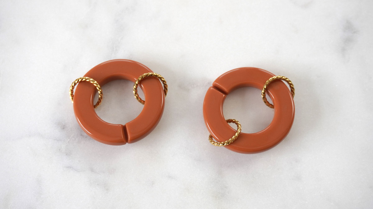 Pulsera Big Links acero inoxidable dorado y acrílico : Paso 1 Pulsera Big Links acero inoxidable dorado y acrílico : Paso 1