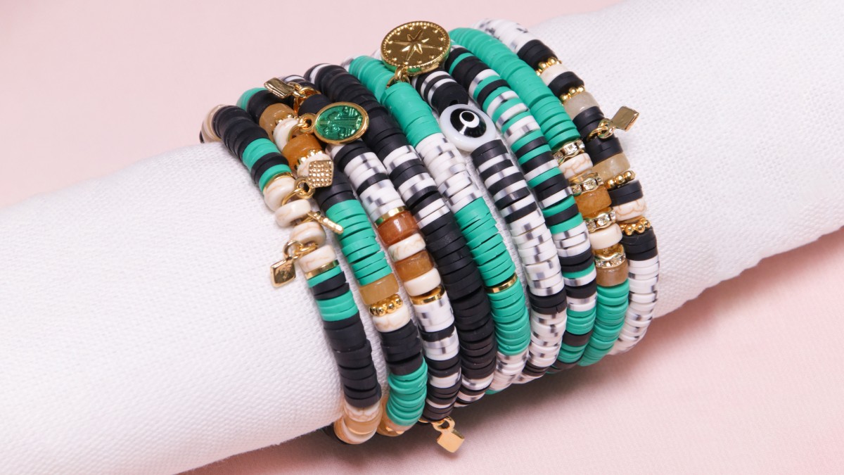 Pulseras elásticas redondas heishi modelo Canopée