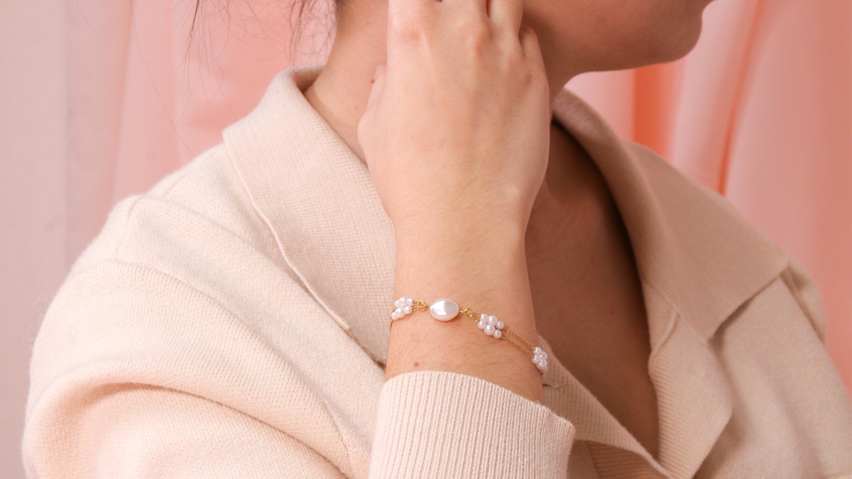 Esquema Pulsera de cadena de nácar Esquema Pulsera de cadena de nácar