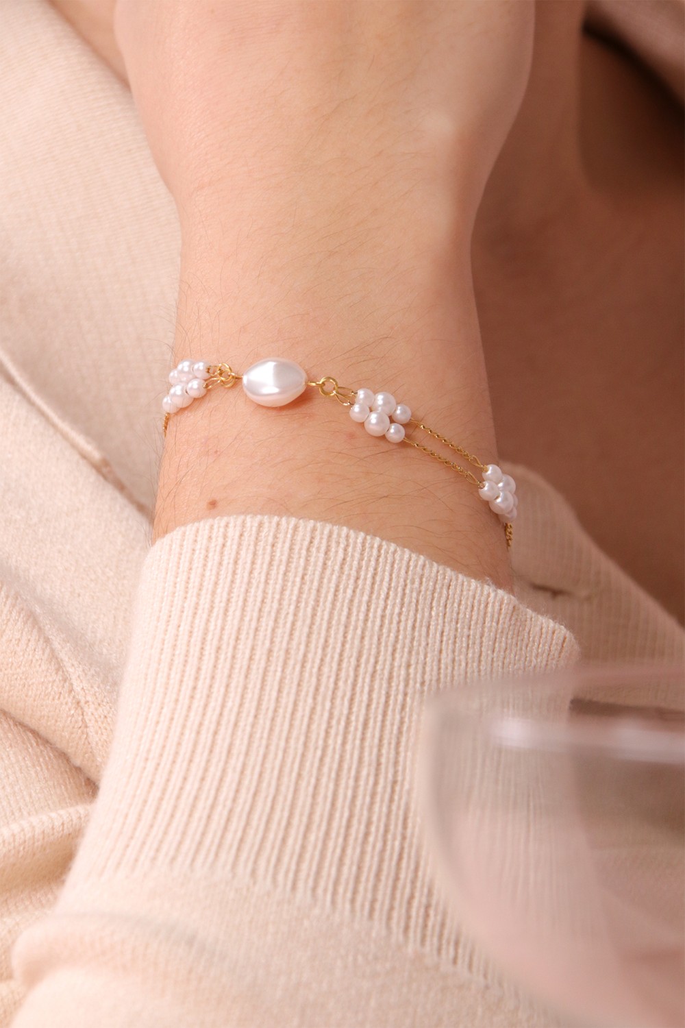 Esquema Pulsera de cadena de nácar Esquema Pulsera de cadena de nácar