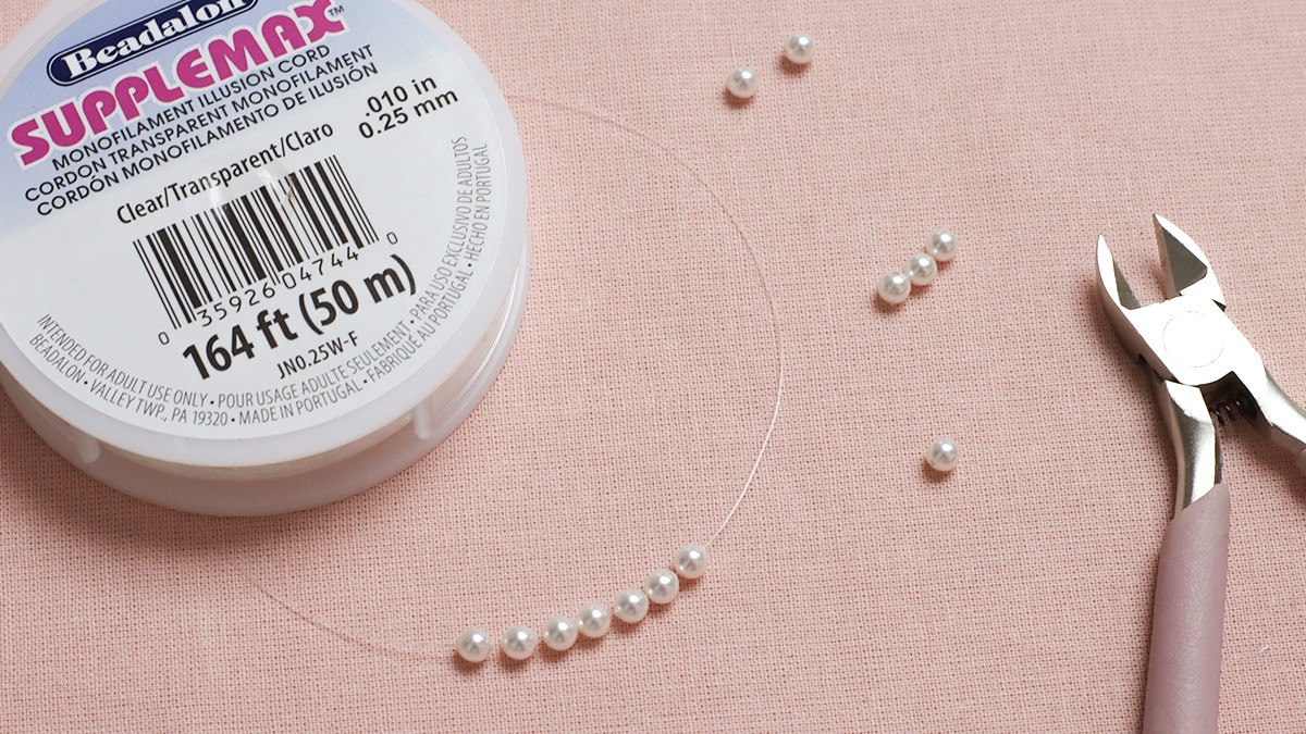 Pendientes y cadena de nácar : Paso 1