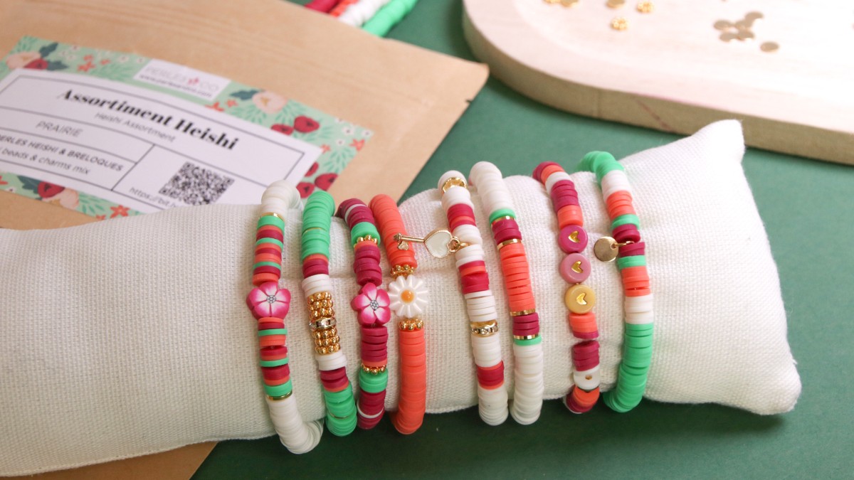 Pulseras elásticas redondas heishi modelo Prairie