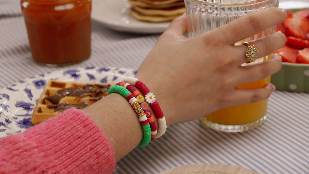 Esquema Pulseras elásticas redondas heishi modelo Prairie