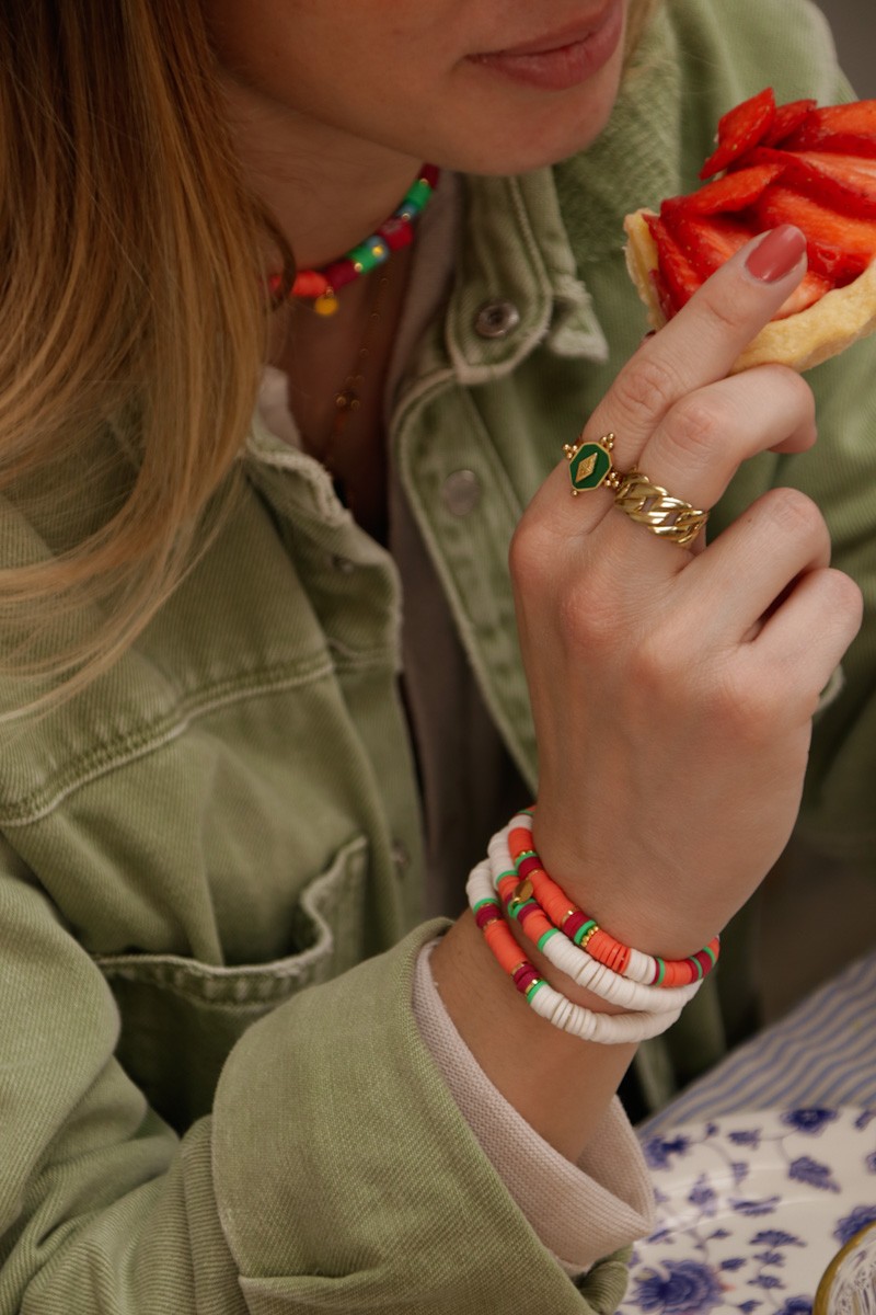 Esquema Pulseras elásticas redondas heishi modelo Prairie