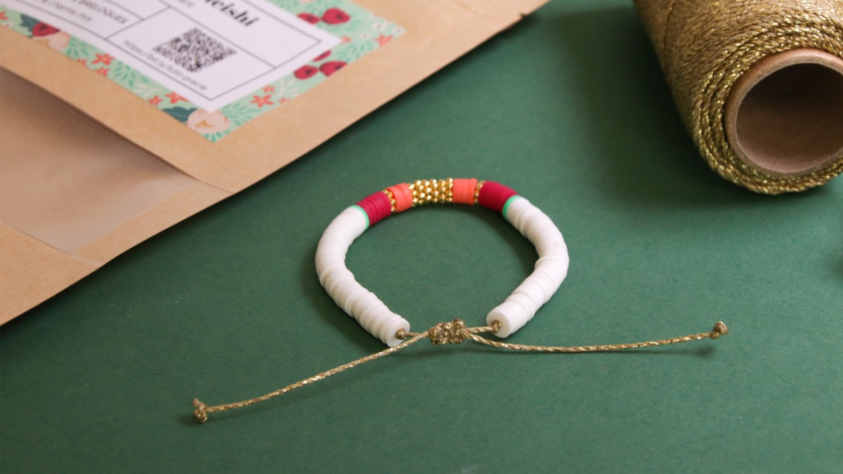 Pulseras elásticas redondas heishi modelo Prairie : Paso 6