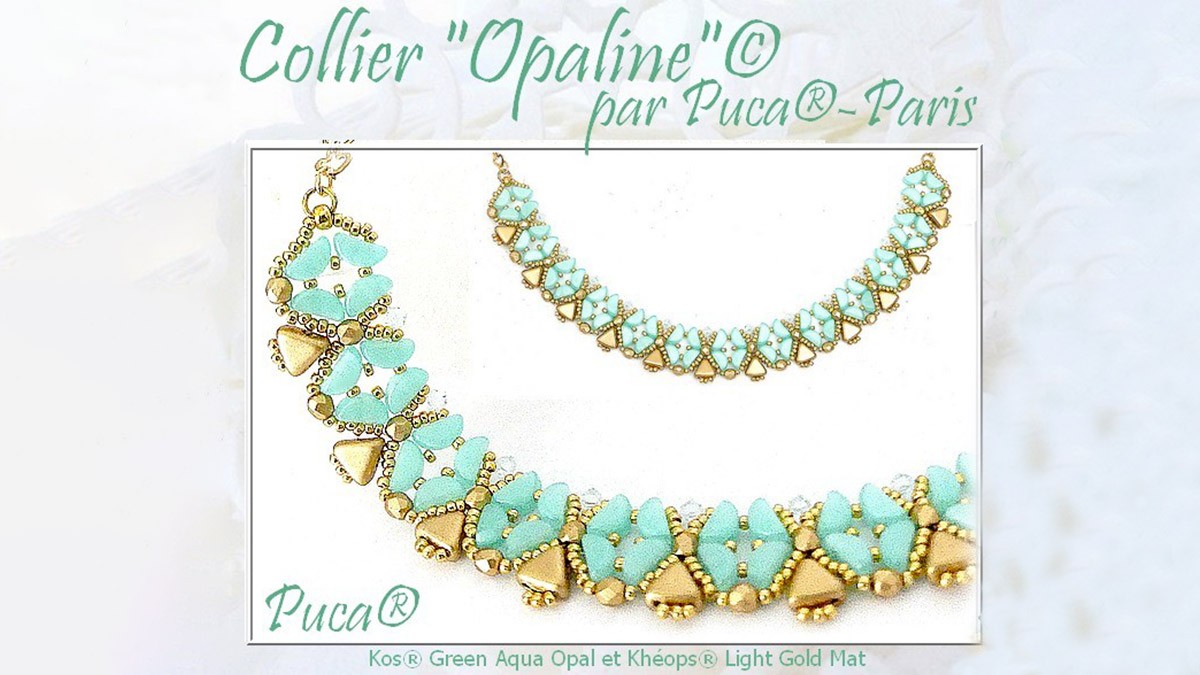 Collar Tuto Opaline con cuentas Kos Opal de Puca® (francés)