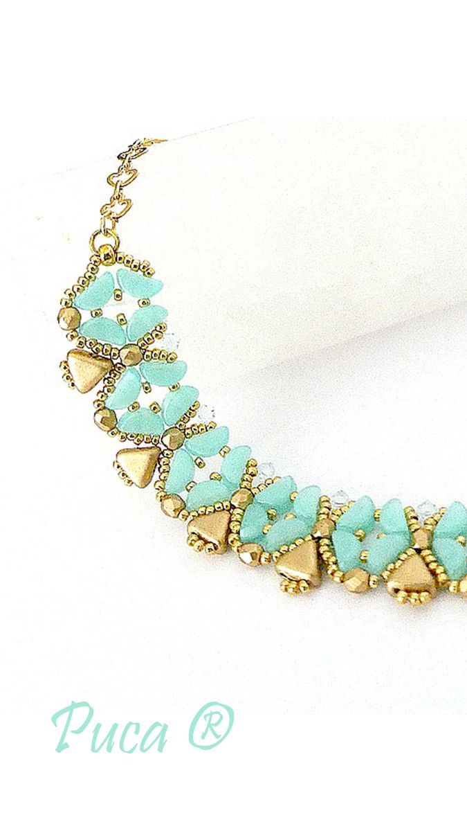 Esquema Collar Tuto Opaline con cuentas Kos Opal de Puca® (francés)