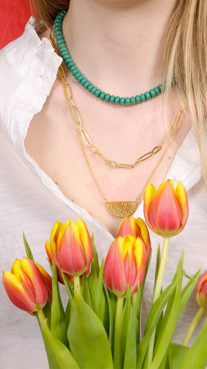 Esquema Tuto collar multi filamentos heishi cuentas