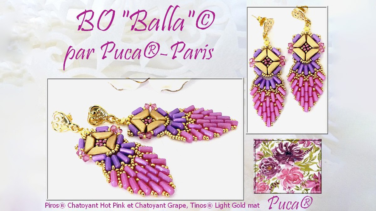 Pendientes Balla con cuentas Piros de Puca®.