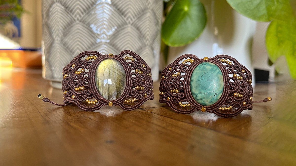 Esquema Tutorial de pulsera de micromacramé con cordón de cierre Esquema Tutorial de pulsera de micromacramé con cordón de cierre