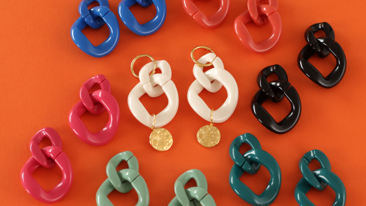 Esquema DIY Pendientes de eslabones acrílicos grandes