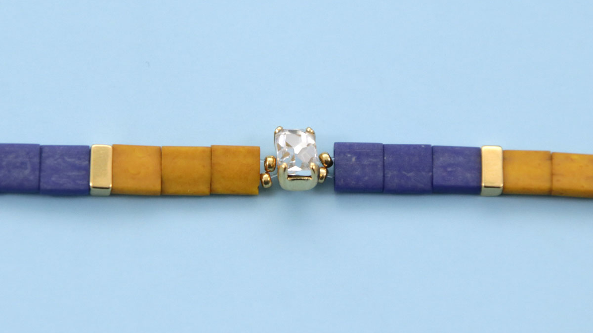 DIY Tila Miyuki pulseras con cristal : Paso 2