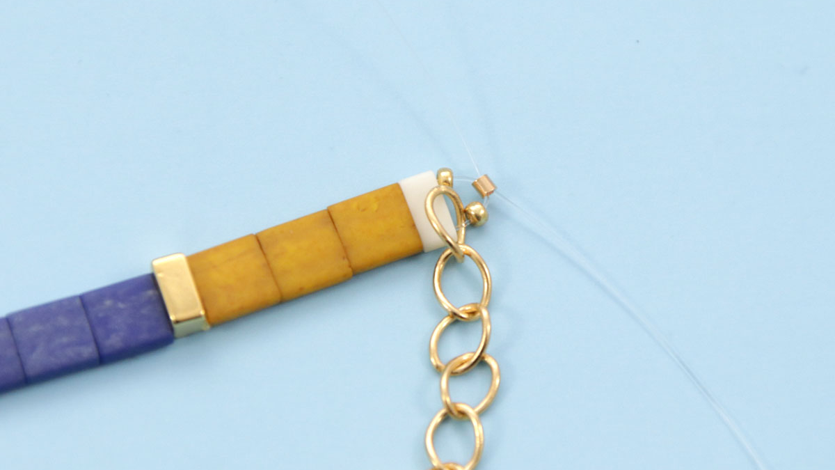 DIY Tila Miyuki pulseras con cristal : Paso 3