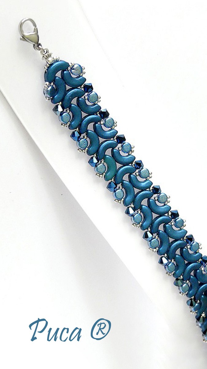 Esquema Pulsera Trianon con cuentas Arcos y Kalos de Puca®.