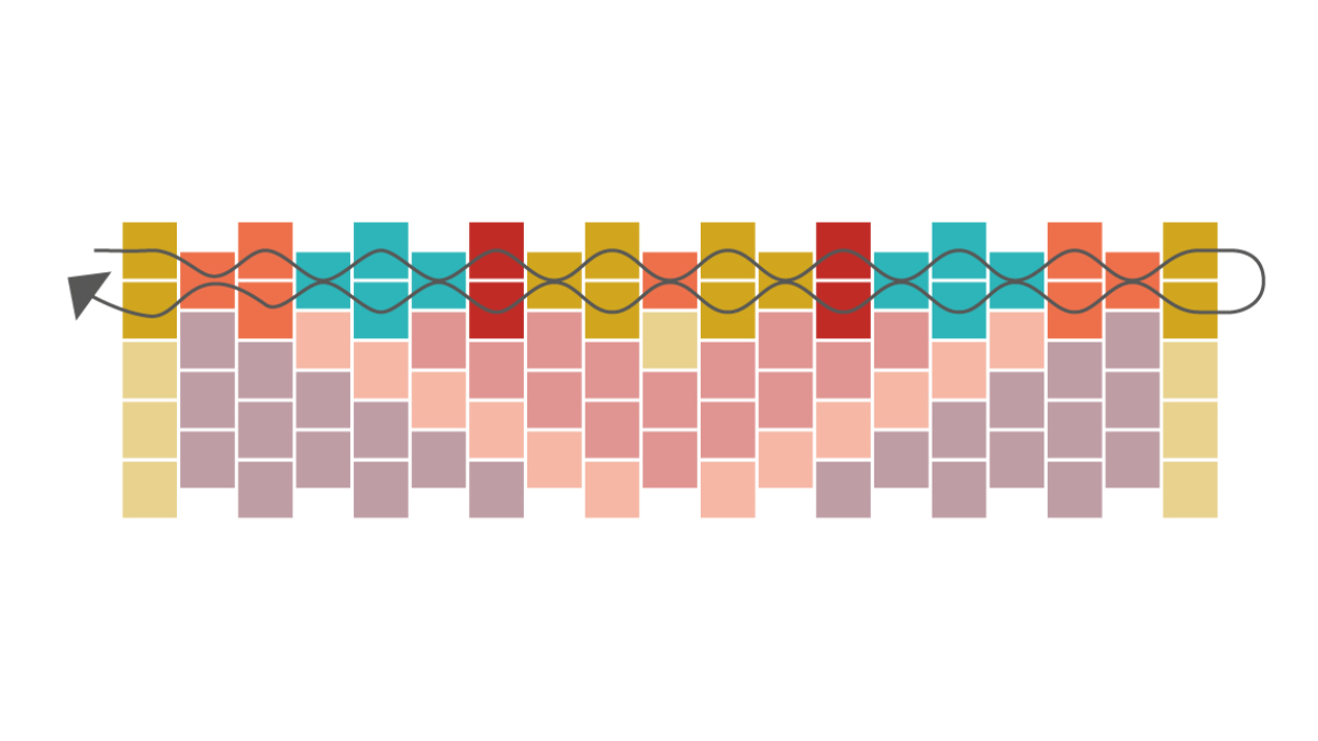 Tejiendo rejilla Miyuki Puño en Peyote Raro : Paso 2 Tejiendo rejilla Miyuki Puño en Peyote Raro : Paso 2