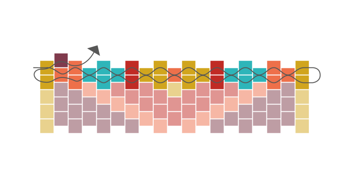 Tejiendo rejilla Miyuki Puño en Peyote Raro : Paso 3 Tejiendo rejilla Miyuki Puño en Peyote Raro : Paso 3