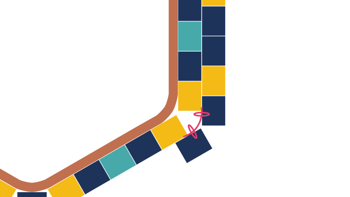 Collar hexagonal en punto de ladrillo : Paso 5 Collar hexagonal en punto de ladrillo : Paso 5