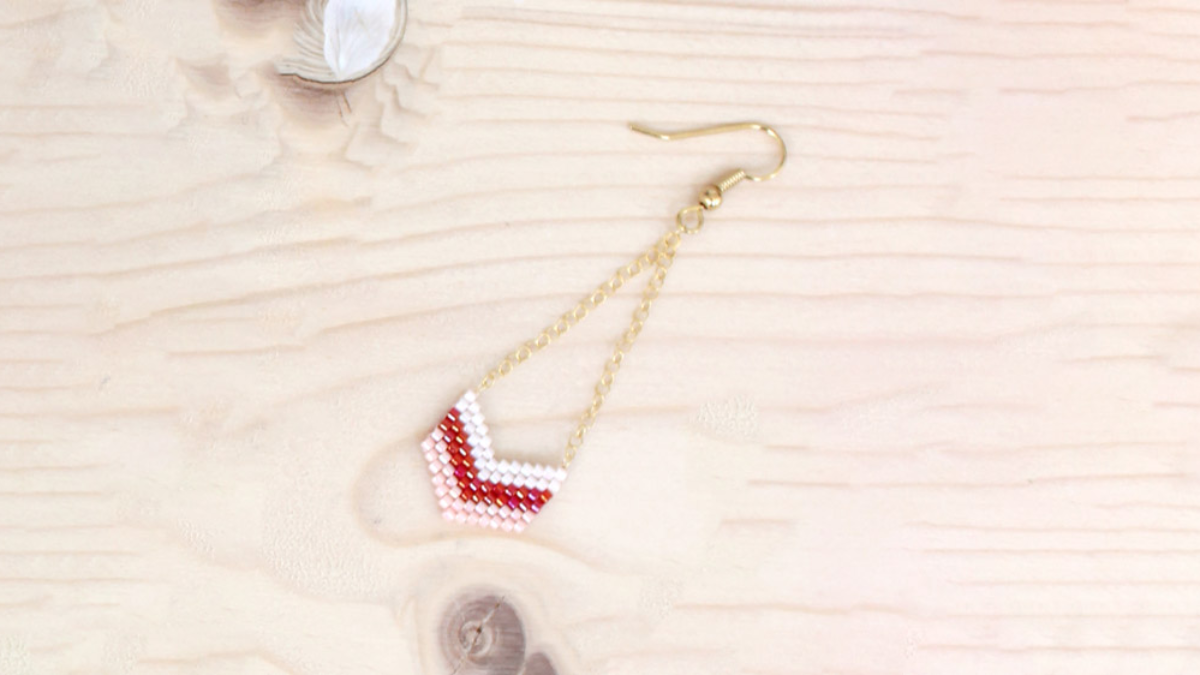 Miyuki Herringbone Earrings tutorial para aprender Brick Stitch : Paso 12