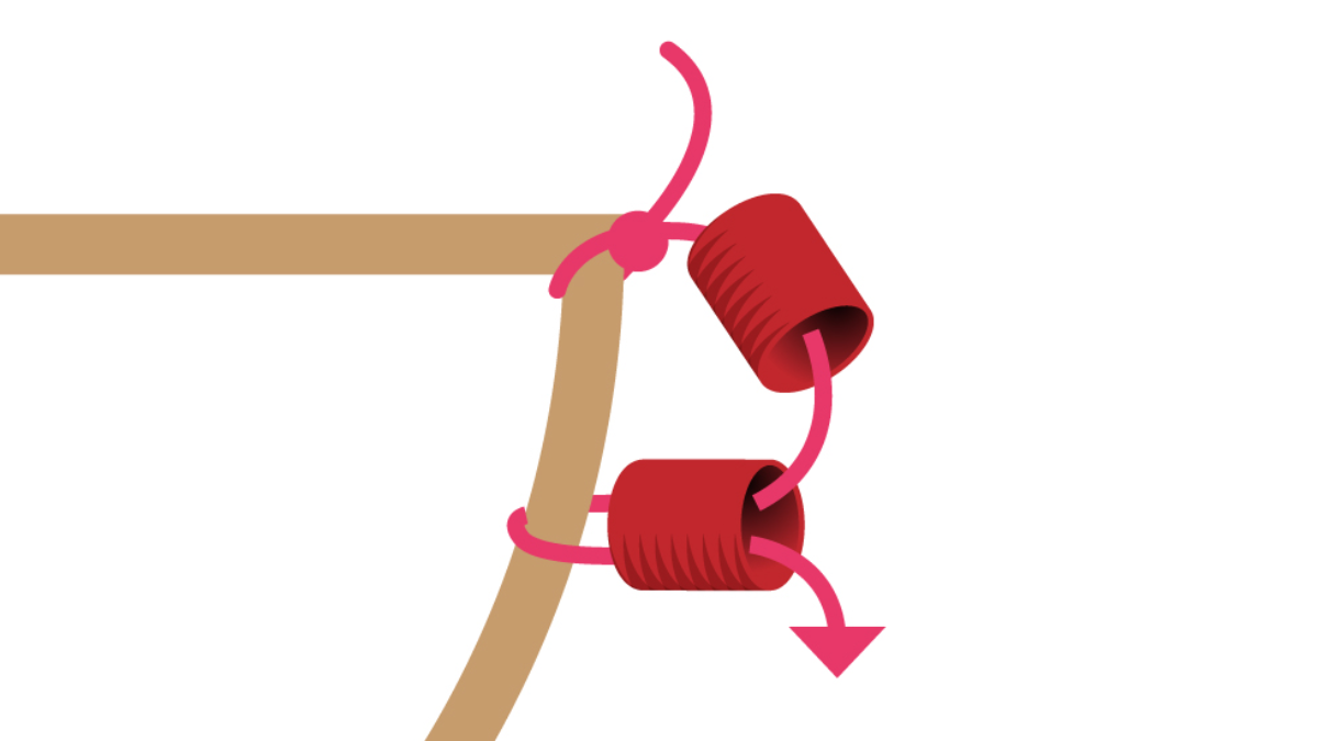 Miyuki collar media luna técnica punto de ladrillo : Paso 1