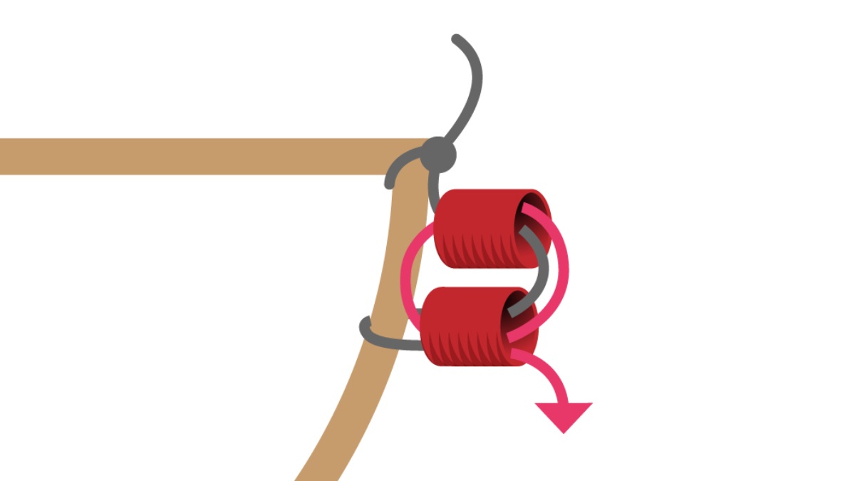 Miyuki collar media luna técnica punto de ladrillo : Paso 2