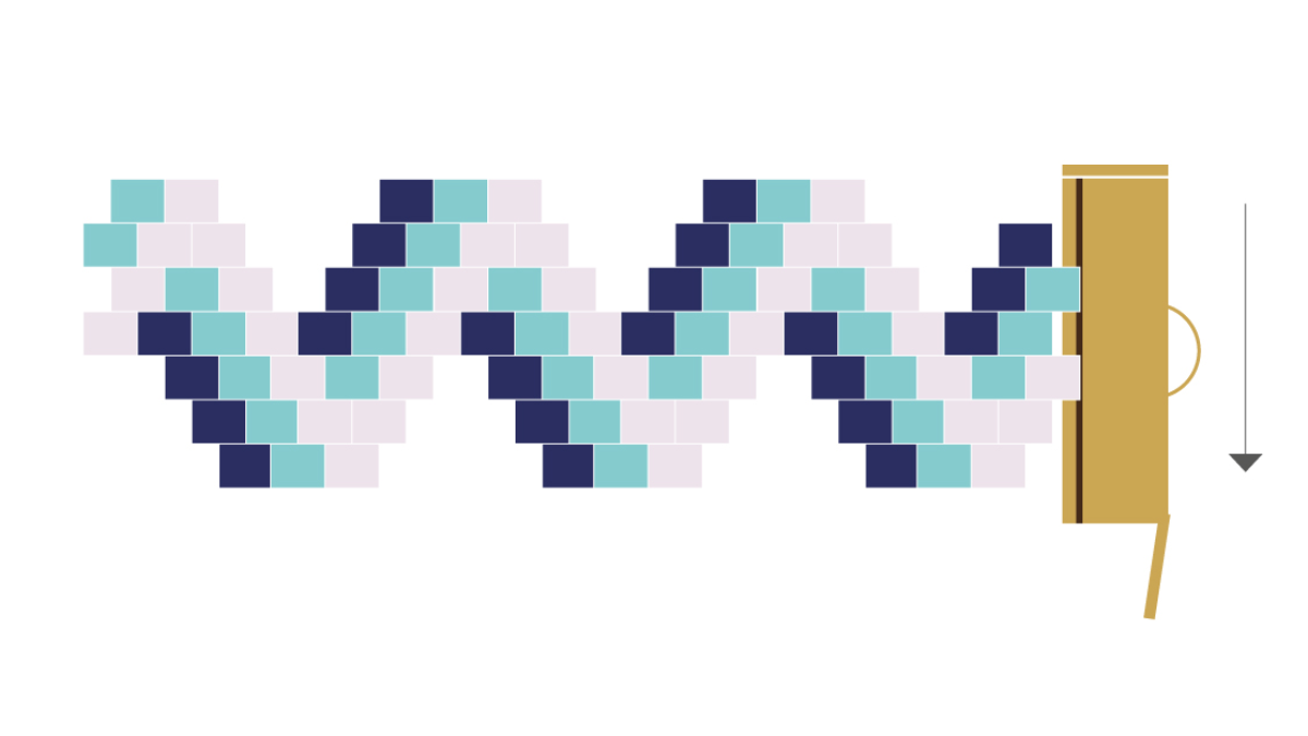 Miyuki Pulsera tejido ZigZag Brick Stitch : Paso 4