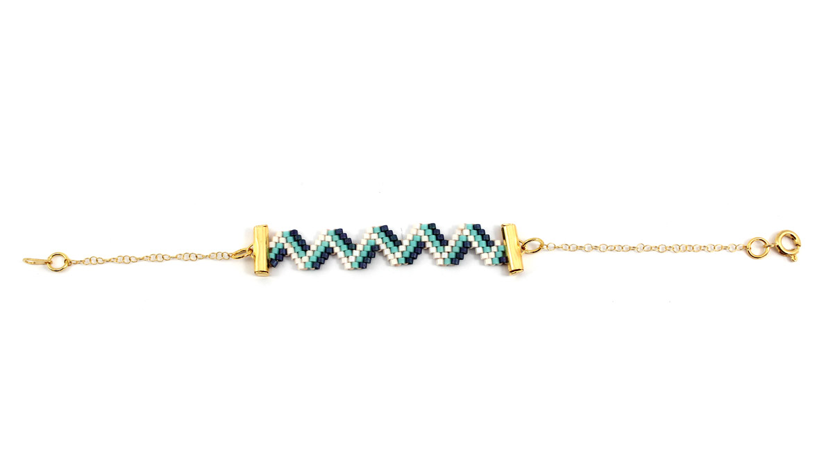 Miyuki Pulsera tejido ZigZag Brick Stitch : Paso 5