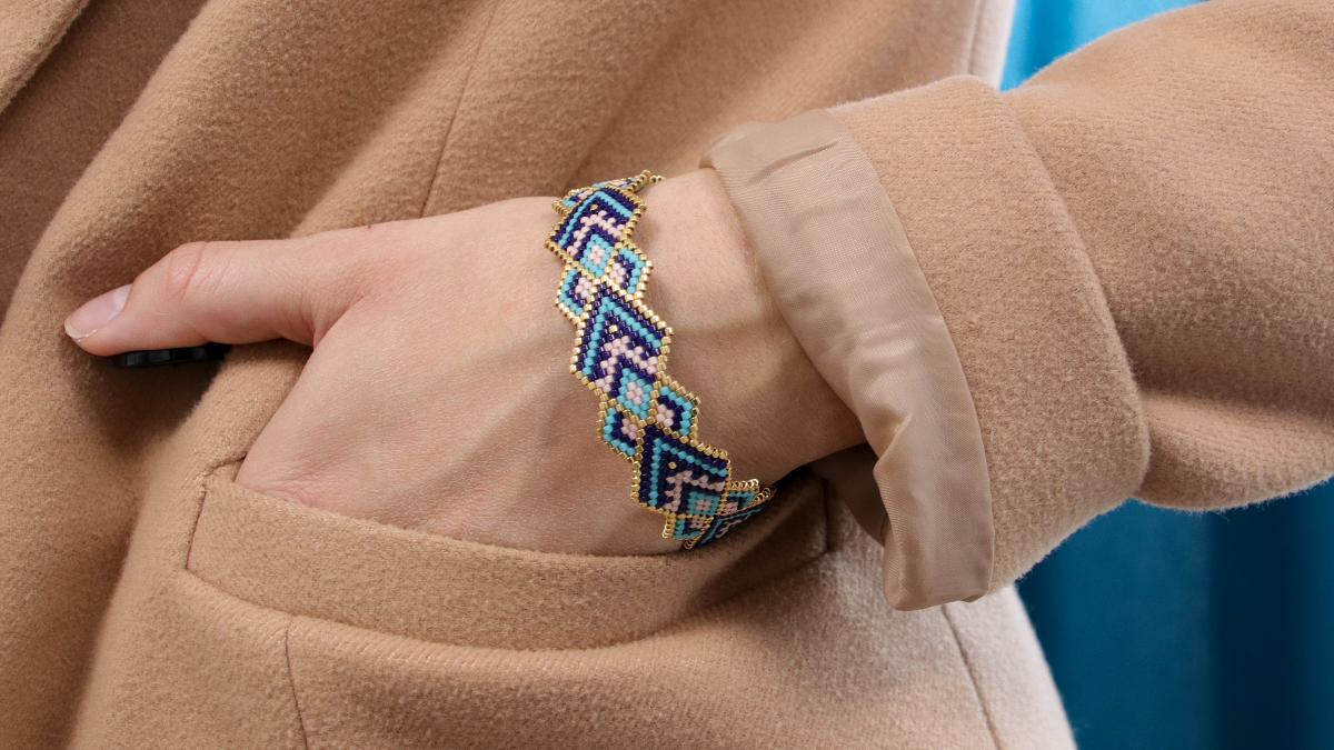 Esquema Pulsera Miyuki Peyote circular tejido de rejilla Esquema Pulsera Miyuki Peyote circular tejido de rejilla