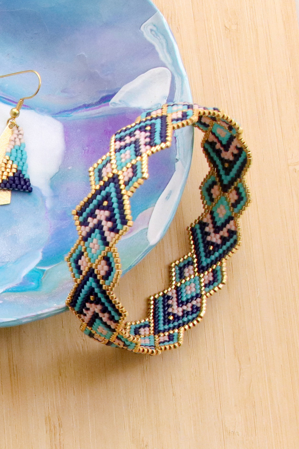 Bracelet Bangle Miyuki en Peyote Circulaire