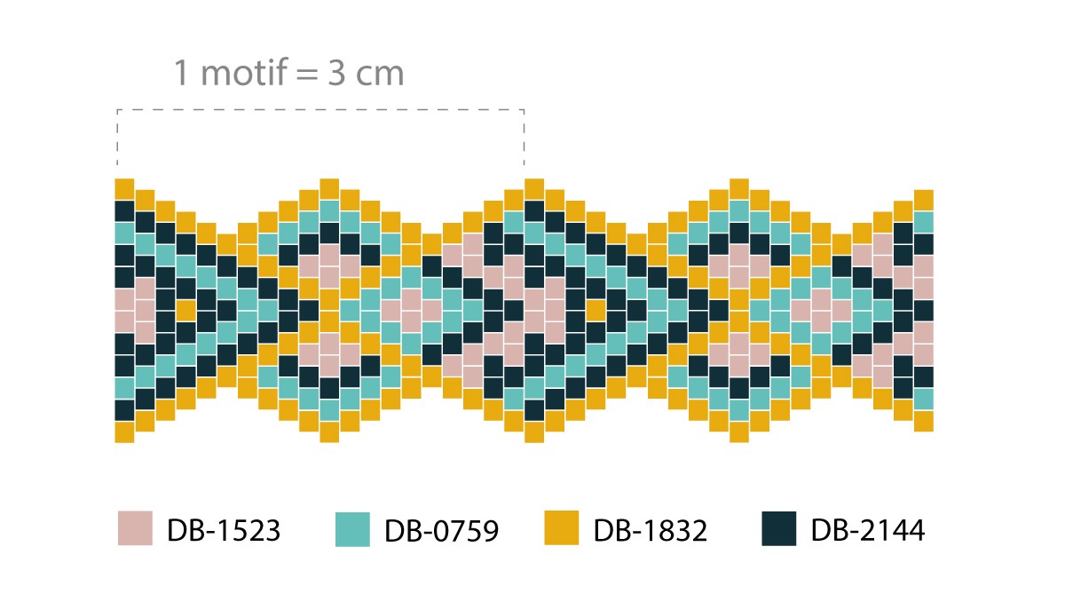 Esquema Pulsera Miyuki Peyote circular tejido de rejilla Esquema Pulsera Miyuki Peyote circular tejido de rejilla