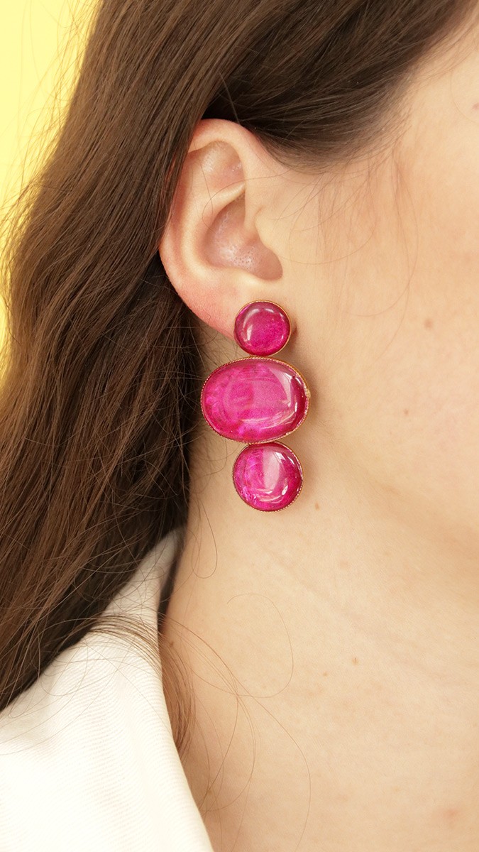 Pendientes colgantes de polímero, tinta y resina UV