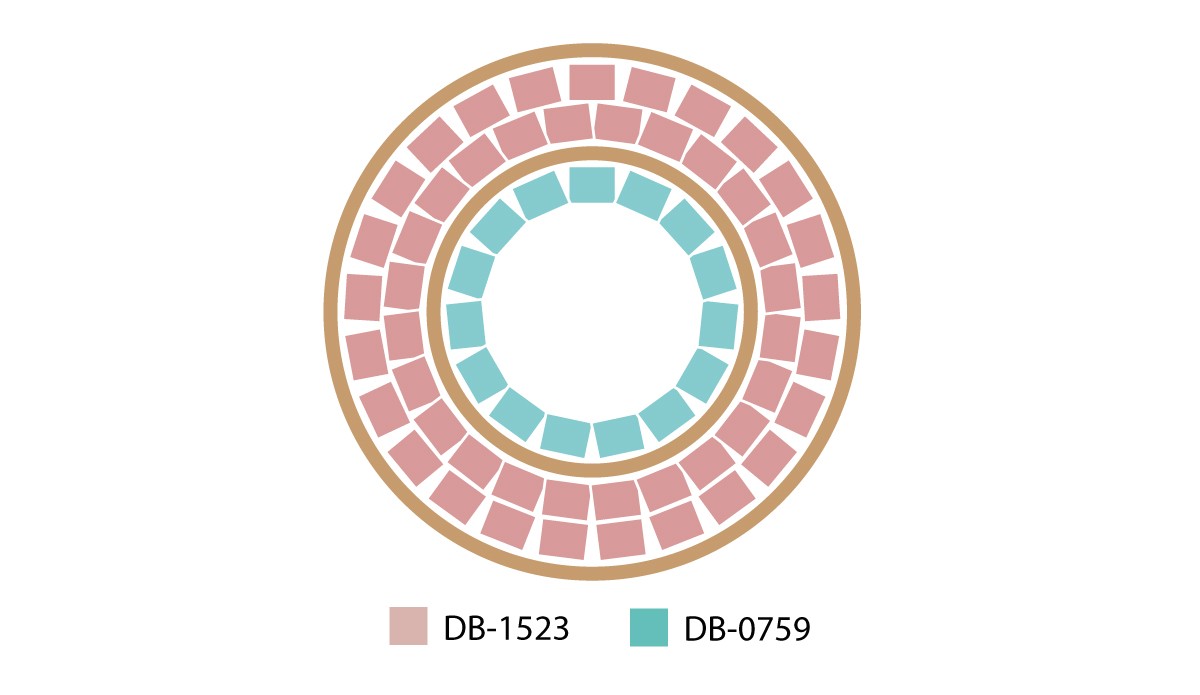 Esquema Collar Miyuki con colgante redondo Brick Stitch