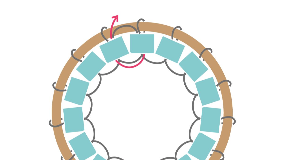 Collar Miyuki con colgante redondo Brick Stitch : Paso 5