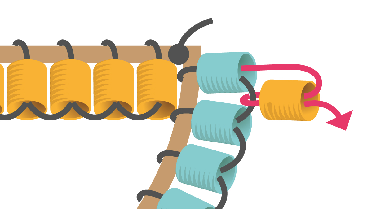 Pendientes semicirculares Miyuki Brick Stitch : Paso 2