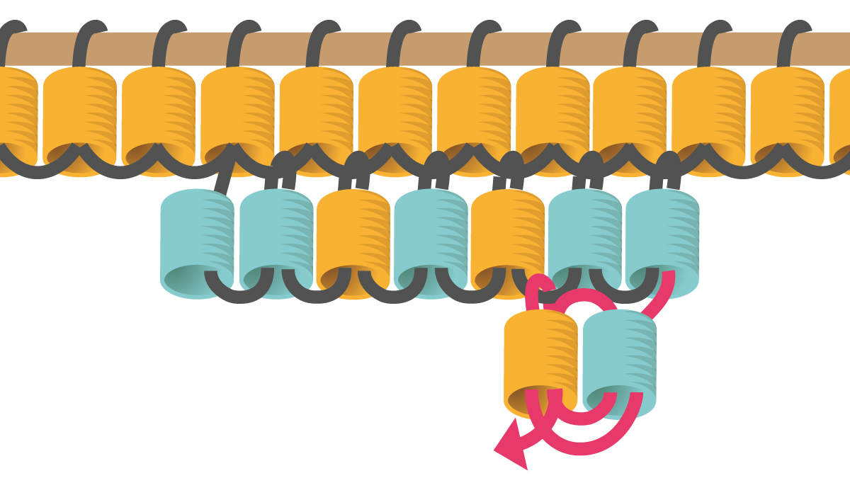 Pendientes semicirculares Miyuki Brick Stitch : Paso 6