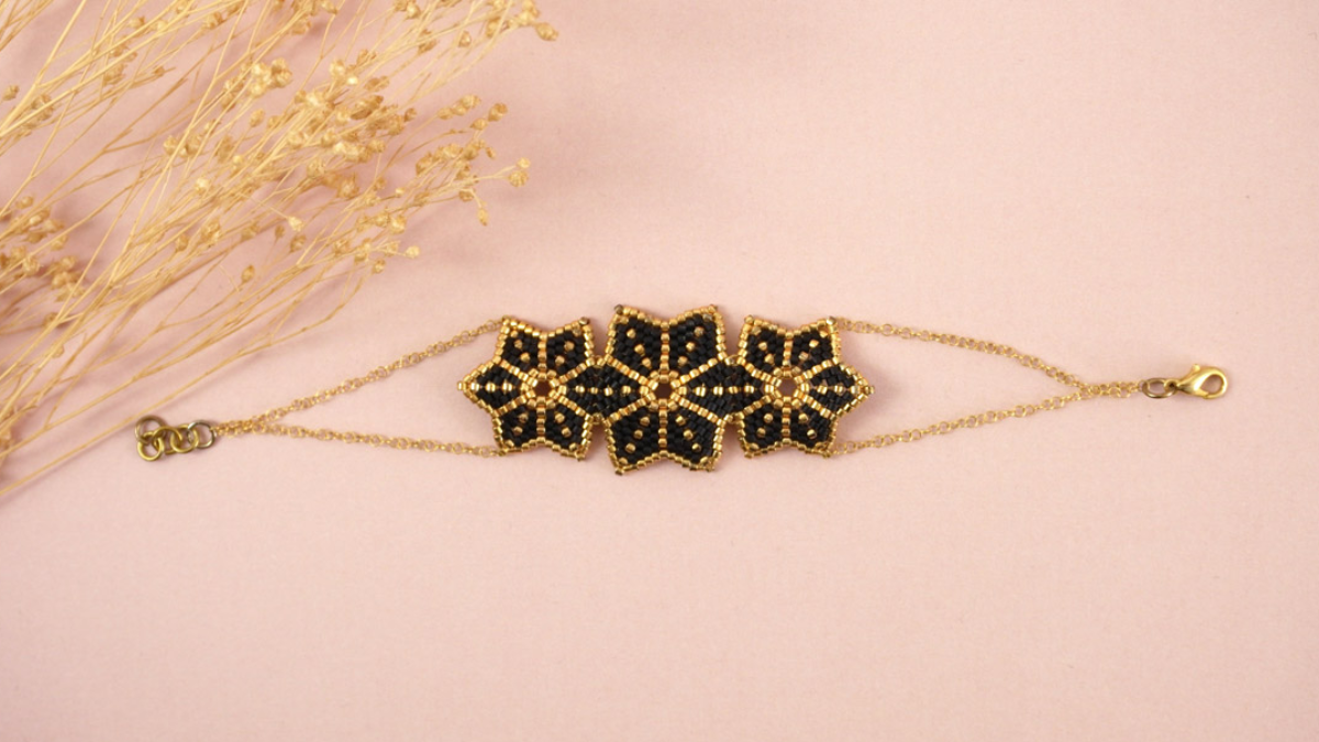 Tuto Bracelet Miyuki étoile japonaise en Peyote circulaire