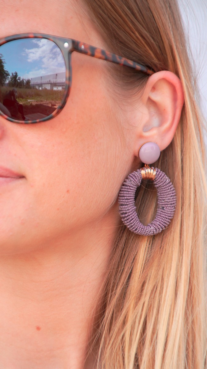 Esquema Pendientes vintage con eslabones grandes y cuentas de rocalla